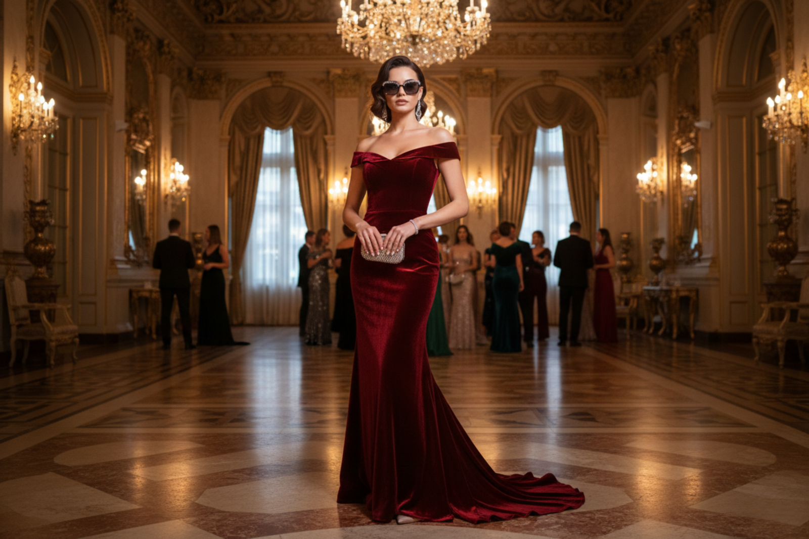 THE AMANS CREATIONS Luxe Geometric Black Sunglasses - Image 5