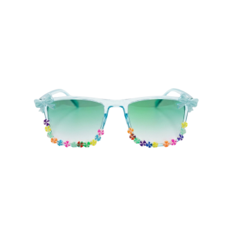 THE AMANS CREATIONS Whimsical Light Blue Flower Shades